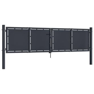 Berkfield Home Garden Gate Steel 300x75 cm Anthracite in Dark Grey
