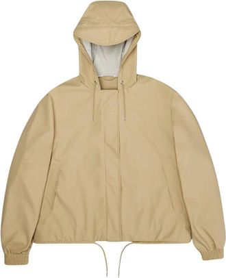 Rains Jassen, Dames, Beige, L, Zandkleurige String Jas