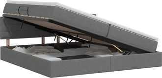 vidaXL Cama Con Almacenamiento Y Colch&oacute;n Gris Oscuro 200 X 200 Cm Vidaxl