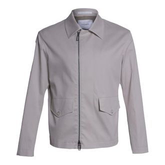 Paolo Pecora Light Jackets, male, Gray, Size: S Gabardine Jacket