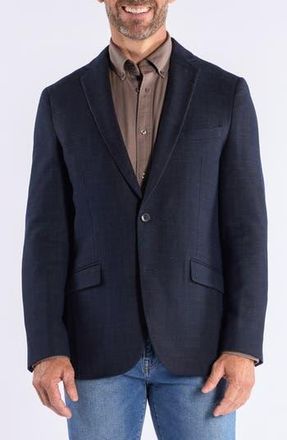 The Savile Row Company Windowpane Knit Sport Coat in Navy at Nordstrom Rack, Size 42
