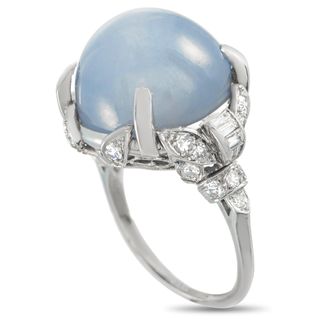 Luxury Bazaar Platinum 0.45ct Diamond and Star Sapphire Ring MF28-051526
