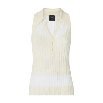 Pinko Polo Shirts, female, Beige, Size: XS Foschia Canotta