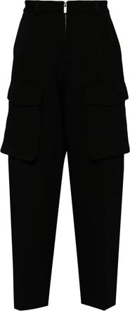 Helmut Lang Black Tapered Leg Stretch Trousers