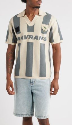 MAVRANS Stripe Knit Soccer Jersey in Blue at Nordstrom, Size X-Large