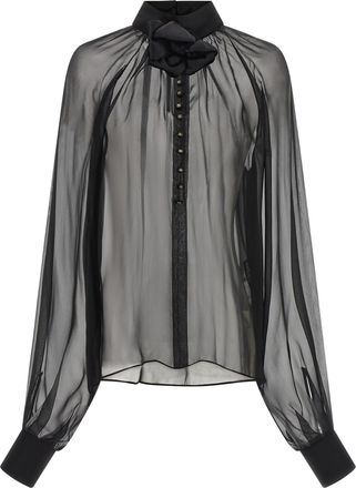 Dolce & Gabbana Black Silk Womens Blouse
