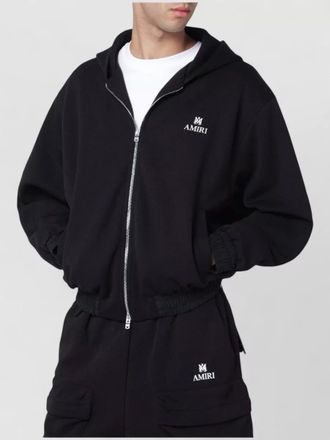 Amiri cotton blend zip hooded sweatshirt