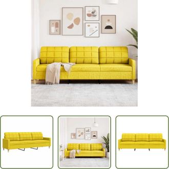 vidaXL Divano in tessuto - Divano a 3 Posti Giallo 210 cm in Tessuto