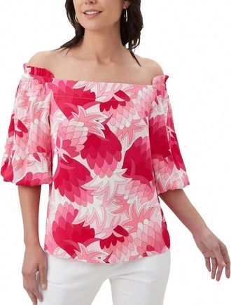 Trina Turk Floral Off Shoulder Blouse In Multicolor
