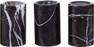 Fifty Five South 3er Set Marmor Teelichthalter Salmo Schwarz (3 Stück)