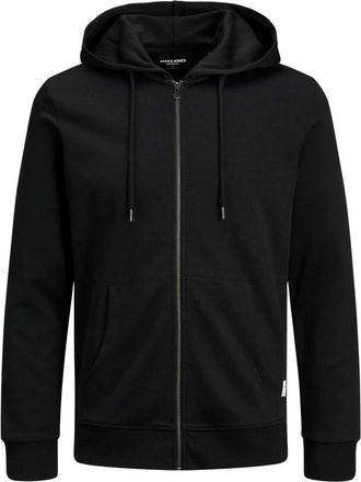 Jack & Jones Hoodies & sweatvesten, Heren, Zwart, S, Katoen, Zip Hoodie Essentials Style