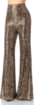 Ivonne Sequin Flared Trousers in Multicolor at Nordstrom, Size 14