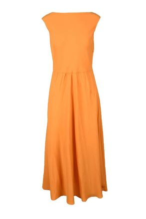 Erika Cavallini Semi Couture Structured Orange Maxi Dress