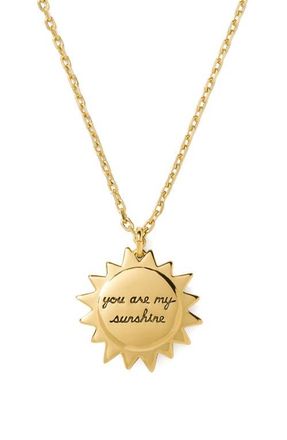 Kate Spade New York you are my sunshine pendant necklace in Clear/Gold. at Nordstrom