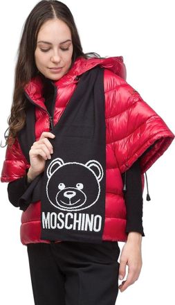 Moschino Womens Scarf Black Wool Accessories Acrilico