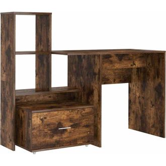 vidaXL Vidaxl - Escritorio Con Caj&oacute;n Roble Ahumado 131.5 X 50 X 106.5 Cm