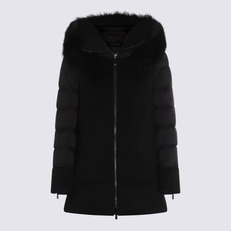 Moorer Black Wool Down Jacket