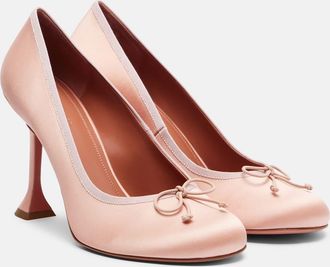 Amina Muaddi Lila 95 satin pumps