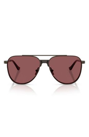 Ferrari 59mm Pilot Sunglasses in Gunmetal Shiny /Red Contrast at Nordstrom
