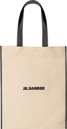 Jil Sander Canvas Book Tote - Dames - Shoppers - Beige - ONE Size - Katoen - Tassen