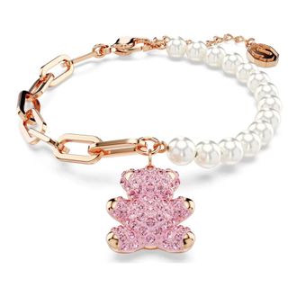 Swarovski Ketting Unisex Teddy Hanger Kristal Parel- Beer- Roze- Ros&eacute;goudkleurig 5669169 - Dames - Armbanden - Veelkleurig - ONE Size - Accessoires