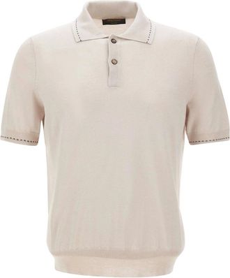 Gran Sasso Tops, Heren, Beige, S, Katoen, Polo Shirt