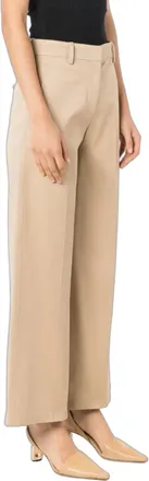 Valentino High-Rise Wide-Leg Trousers - Beige