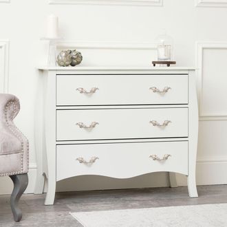 Melody Maison Large 3 Drawer Chest Of Drawers - Elizabeth Ivory Range