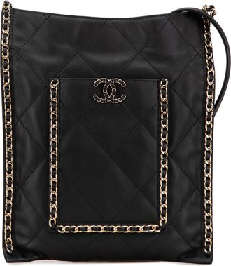 Chanel Pre-owned Womens Chaindetailed Quilted Shoulder Bag - Black Leather - One Size