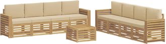 vidaXL Conjunto De Sof&aacute;s De Exterior 9 Uds. Y Beige Poli&eacute;ster Vidaxl