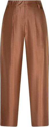 Lofty Manner Pant Helvi - High Rise Tapered - Dames - Broeken - Bruin - Maat: XS Nylon