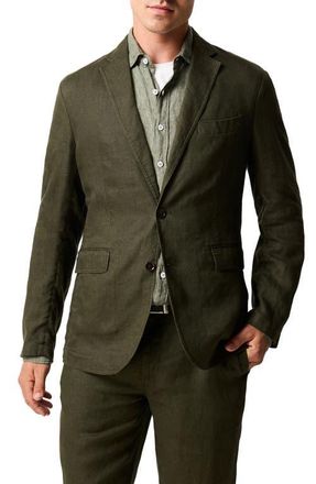 Rodd & Gunn Resort Linen Jacket in Dark Olive at Nordstrom, Size Xxx-Large