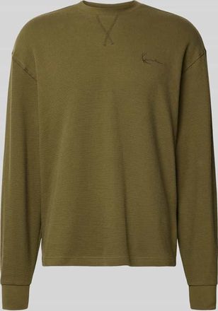 Karl Kani Longsleeve mit Label-Stitching in Petrol, Größe XXL