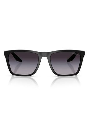Prada 56mm Pillow Sunglasses in Black /Grey Gradient at Nordstrom