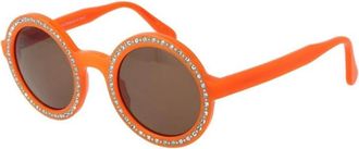 Andy Wolf Stijlvolle Ronde Zonnebril met UV-bescherming - unisex - Zonnebrillen - Oranje - ONE Size - Wol - Accessoires