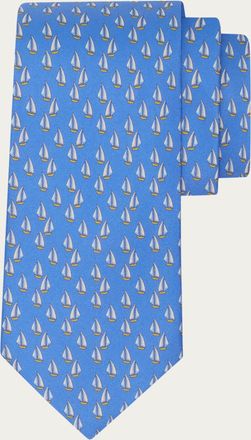 Ferragamo Men Nautical print silk tie Blue