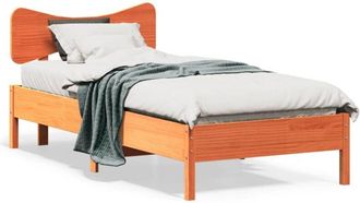 vidaXL Estructura De Cama Sin Colch&oacute;n Madera Maciza Marr&oacute;n 90x190 Cm Vidaxl