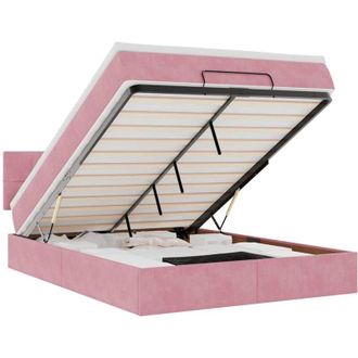 vidaXL Estructura Cama Otomana Colch&oacute;n Terciopelo Rosa 140x200cm Vidaxl