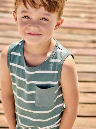 Vertbaudet Jungen Tr&auml;gershirt mit Recycling-Baumwolle aqua