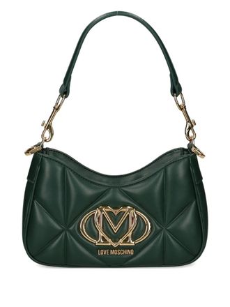 Love Moschino quilted logo-plaque shoulder bag - women - Polyurethane - One Size - Green