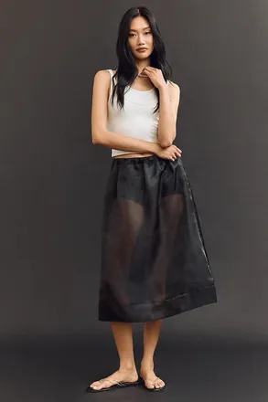 Mare Mare Sheer Organza Midi Skirt