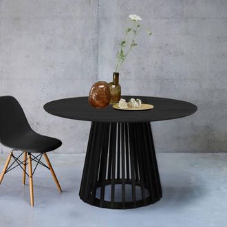 Sweeek 4-seater Wooden-effect Dining Table With Spruce Legs in Black
