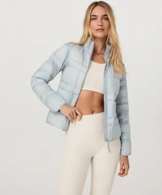 Vuori Clothing Womens Coordinate Packable Down Jacket | Blue Haze | XS, Size Extra Small