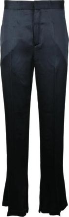 Semicouture Elegante Viscose Acetaat Broek - Dames - Straight fit broeken - Blauw - L - Broeken