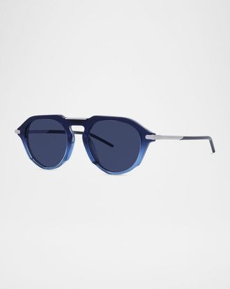 Givenchy Mens GV One Acetate and Nylon Round Sunglasses