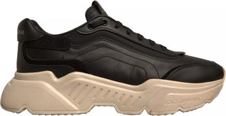 Dolce & Gabbana Womens Portofino Sneakers Leather - Black - Size 36.5 EU/IT