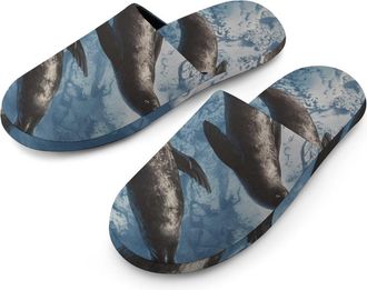 Generic Sea Lions in Ocean Mens House Slippers Slip Indoor Slipper On Shoes Warm Outdoor