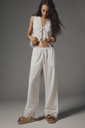 Rails Emmie Embroidered Wide-Leg Drawstring Pants