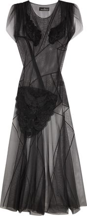 Vivienne Westwood Justina Embroidered-appliqu&eacute; Mesh Maxi Dress - Black - 38 (UK6 / XS)
