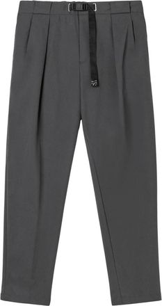 White Sand Steve Pleated Military Twill Pant - Heren - Straight fit broeken - Grijs - L - Katoen - Broeken